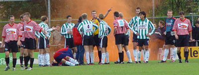 Vuurwerk op "Sportpark de Wetering" (Foto Helmich Lubberts)